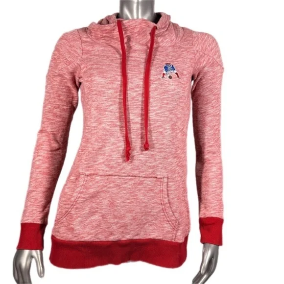 Antiqua | Heather Red Pullover New England Patriots Sweatshirt old school logo - Picture 2 of 9